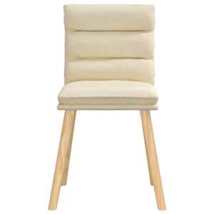 vidaXL Eetkamerstoelen 6 st stof cr&egrave;mekleurig