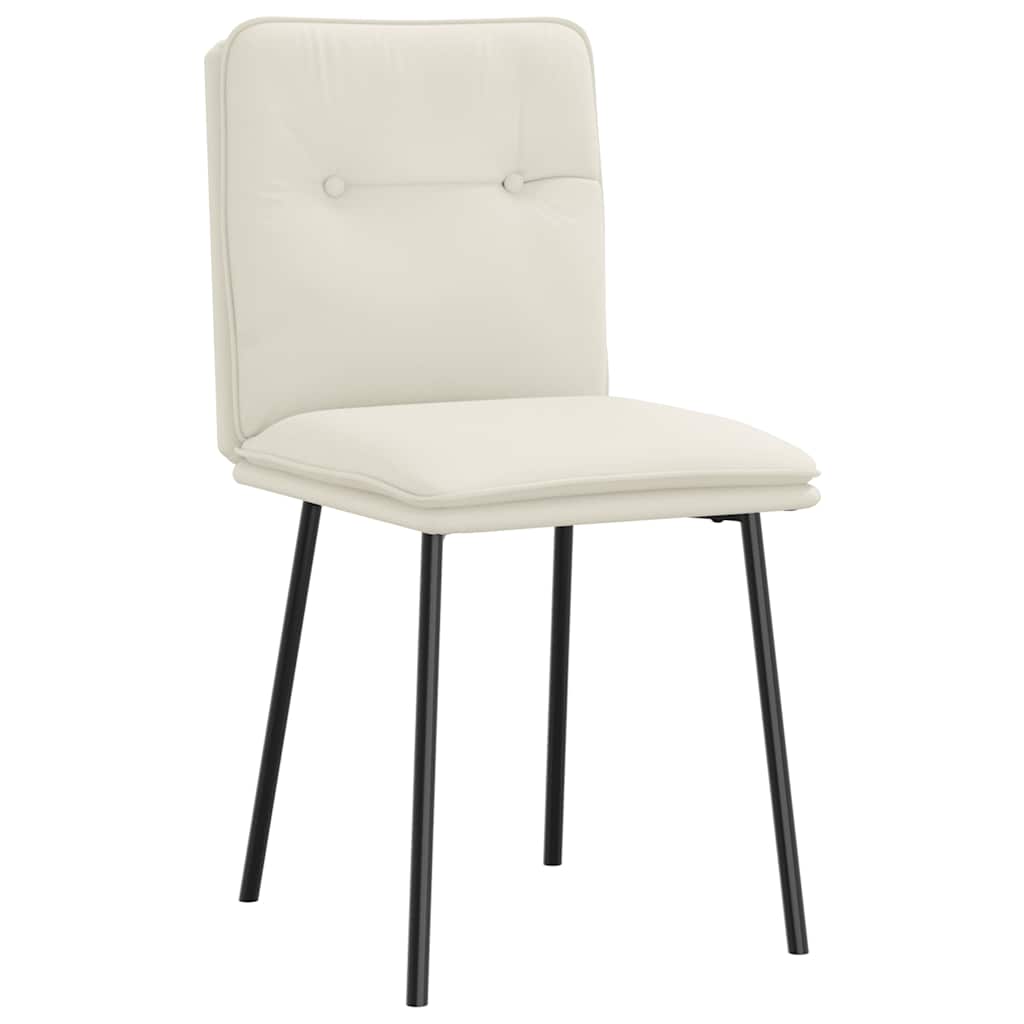 vidaXL Eetkamerstoelen 6 st fluweel crèmekleurig afbeelding