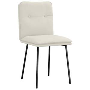 vidaXL Scaune de bucătărie, 6 buc., crem, catifea