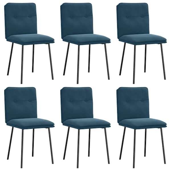 vidaXL s&ouml;&ouml;gitoolid 6 tk, sinine, samet