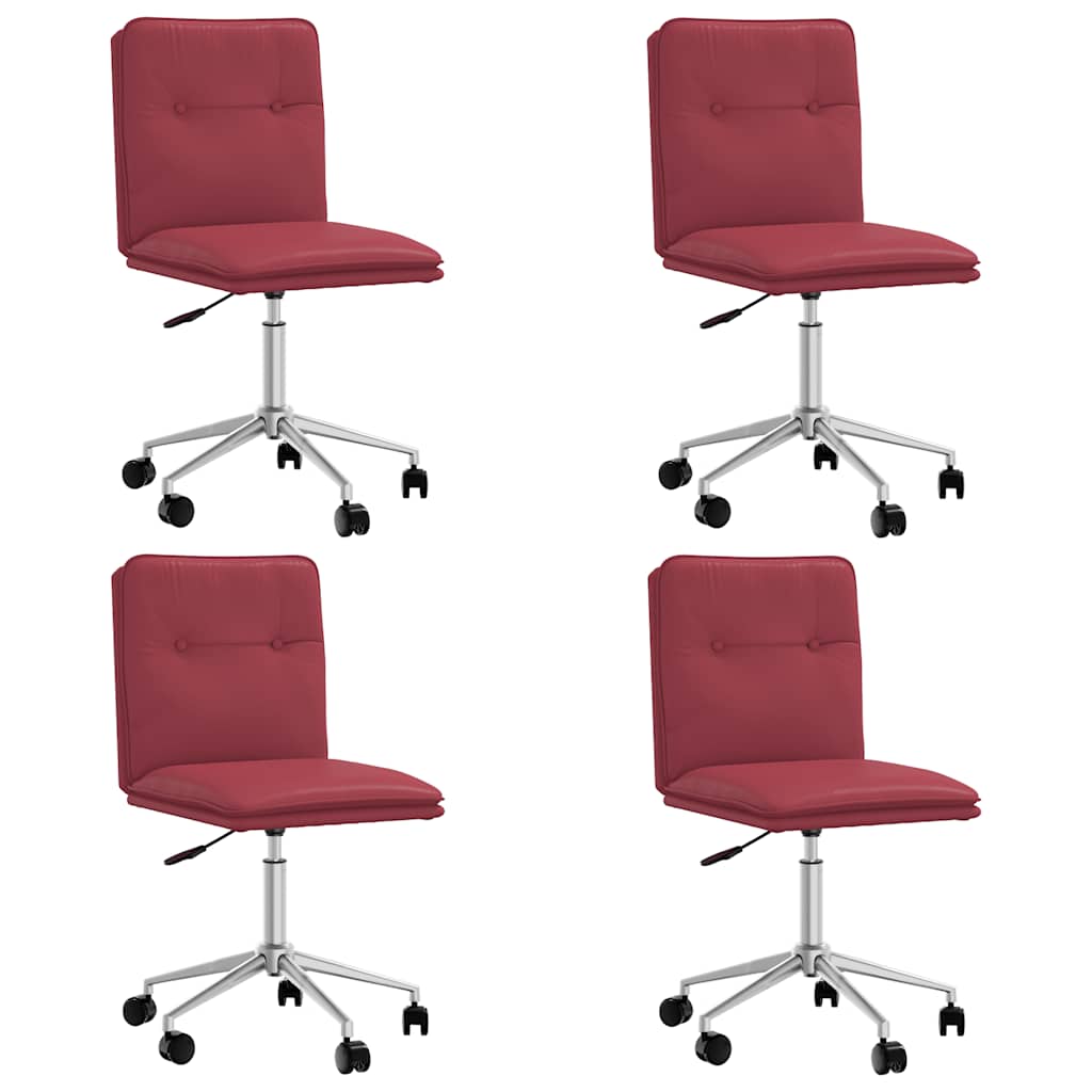 vidaXL Jídelní židle 4 ks vínové umělá kůže