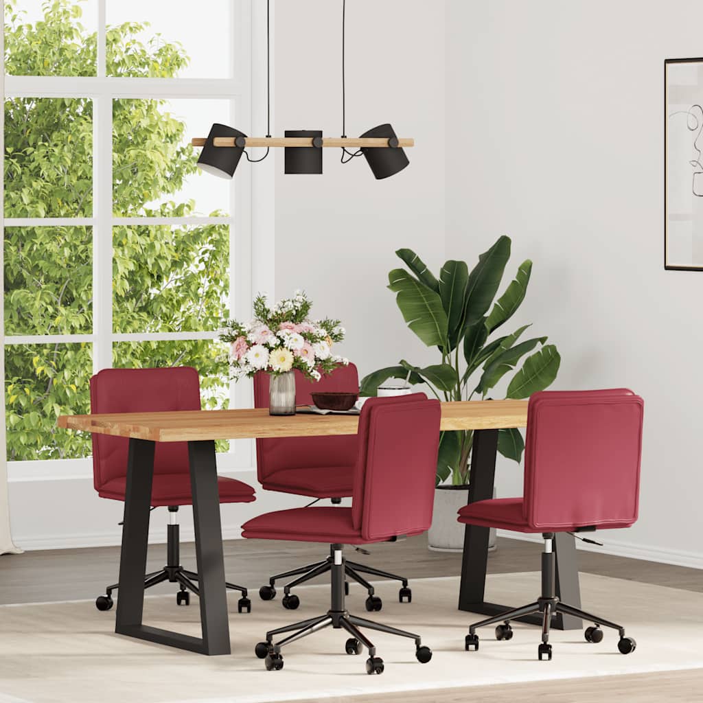 vidaXL Sedie da Pranzo 4 pz Rosso Vino in Similpelle