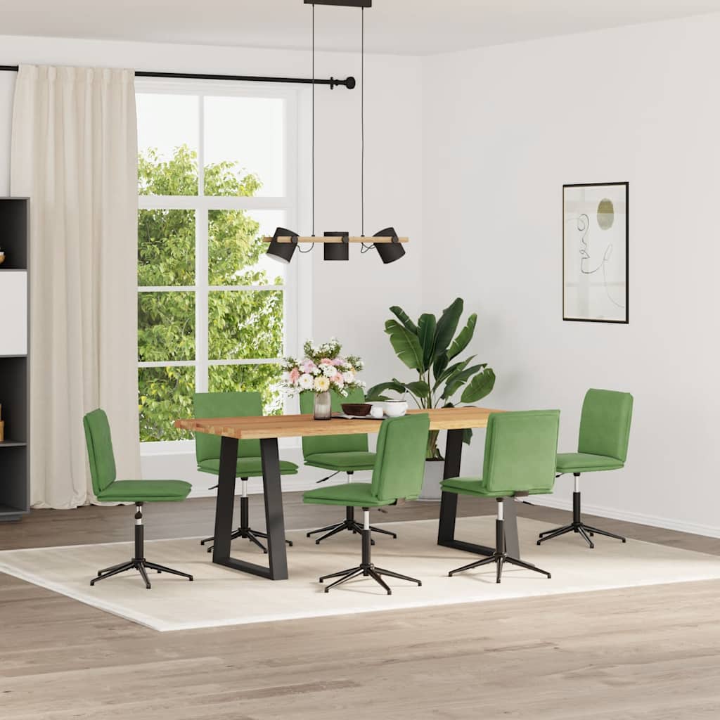 Cadeiras de jantar 6 pcs veludo verde-claro