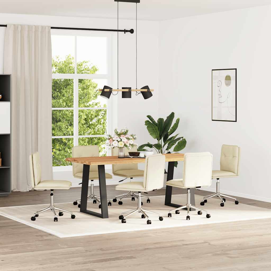 vidaXL Sedie da Pranzo 6 pz Crema in Similpelle