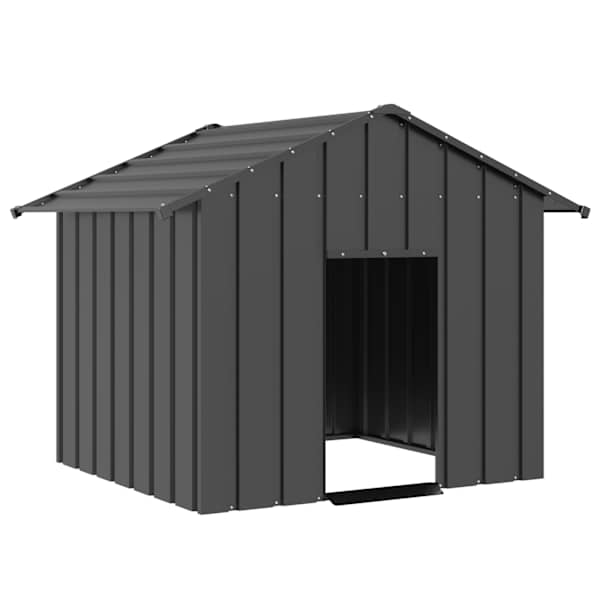 vidaXL katusega koeramaja 131x101x102 cm tsingitud teras