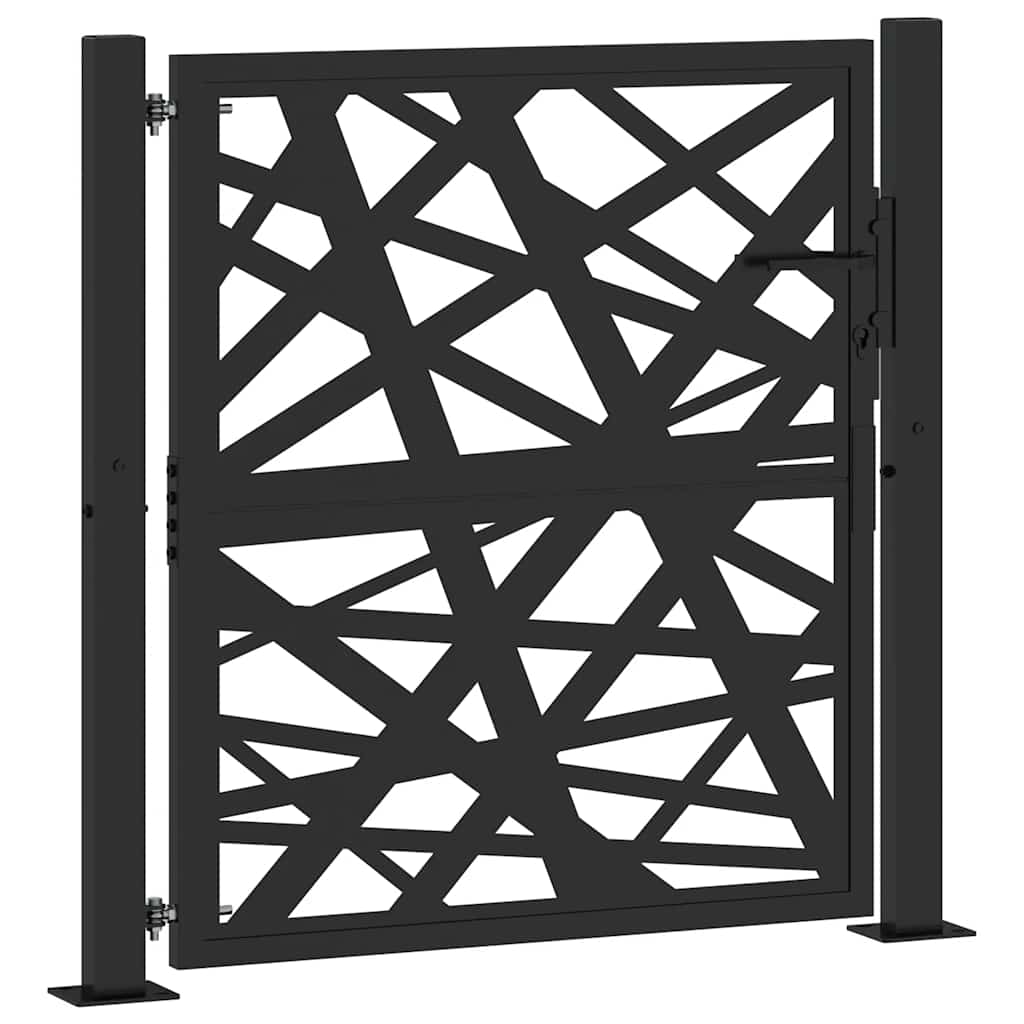 Thumbnail - vidaXL Gartentor Schwarz 105x106 cm Stahl Lichtdesign