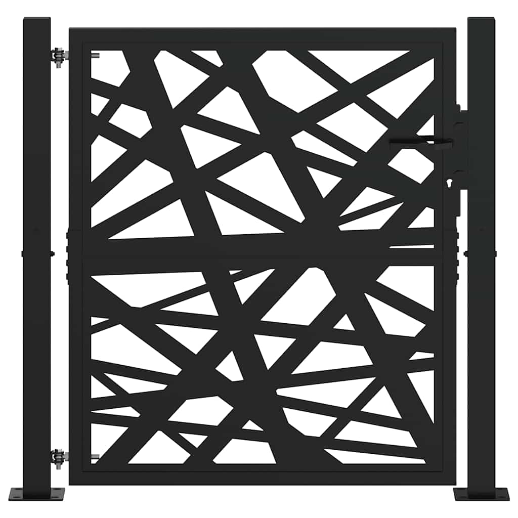 vidaXL Kerti kapu Fekete 105x106 cm Acél könnyűszerkezetes kivitelben