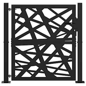 Zahradní branka černá 100 x 100 cm ocelová světlý design - obrázek 3