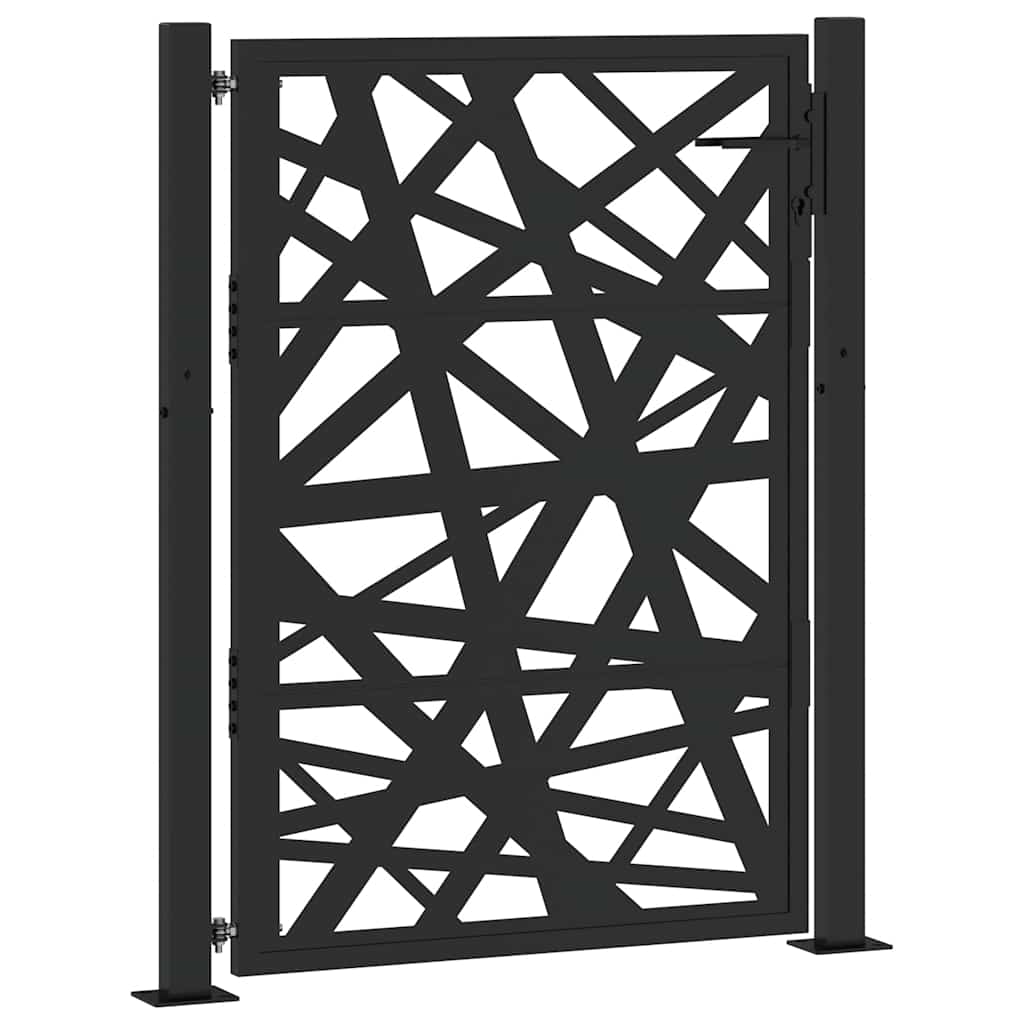 vidaXL Zahradní branka černá 100 x 125 cm ocelová světlý design