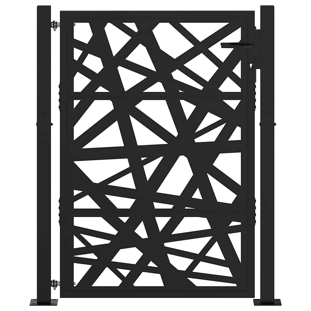 vidaXL Poort met lichtontwerp 105x130 cm staal zwart afbeelding