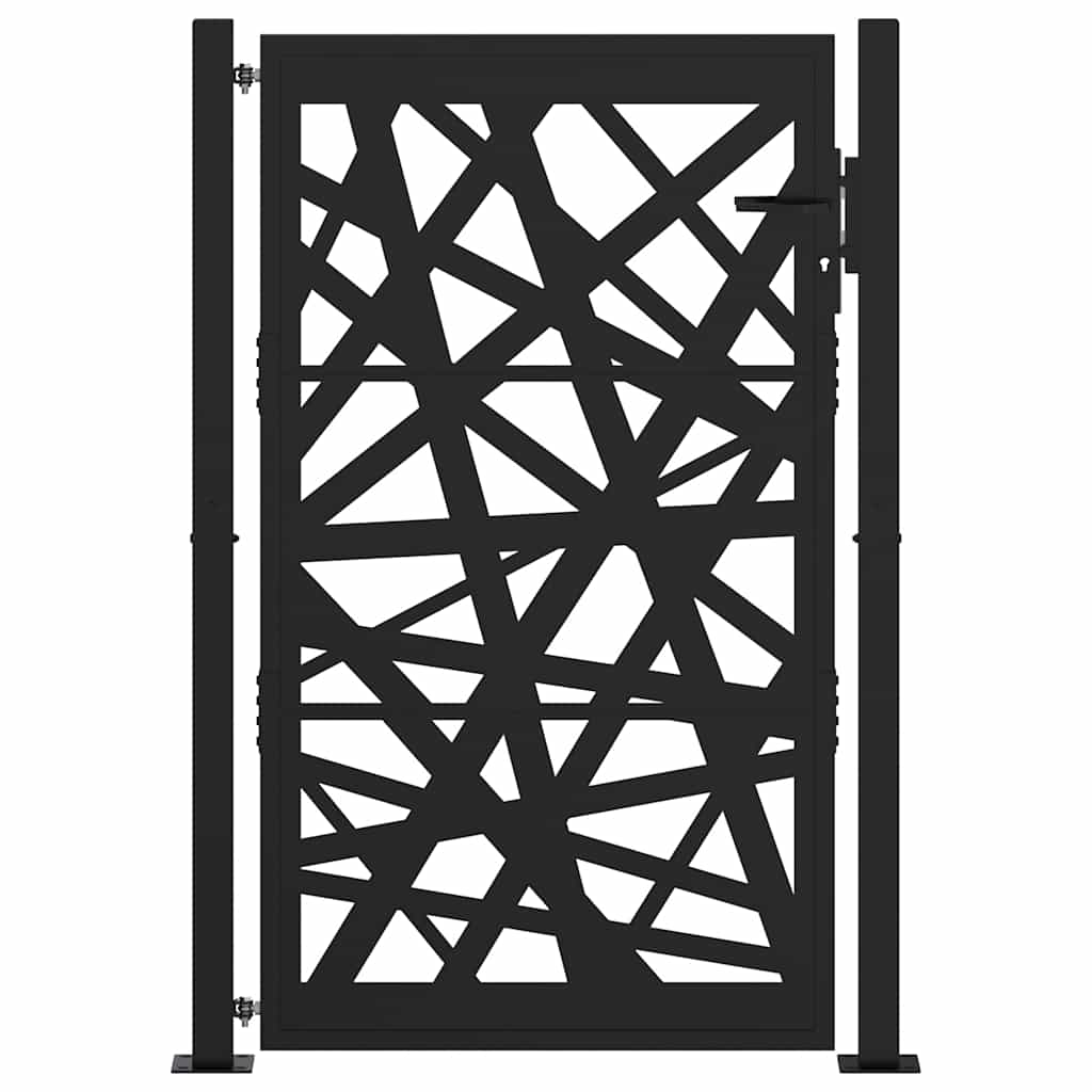 vidaXL Poort met lichtontwerp 105x155 cm staal zwart afbeelding