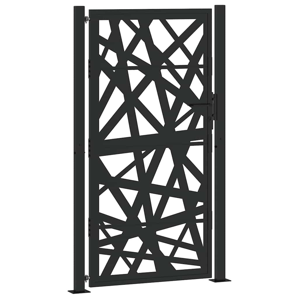 vidaXL Garden Gate Black 105x180 cm oceľové svetlé prevedenie