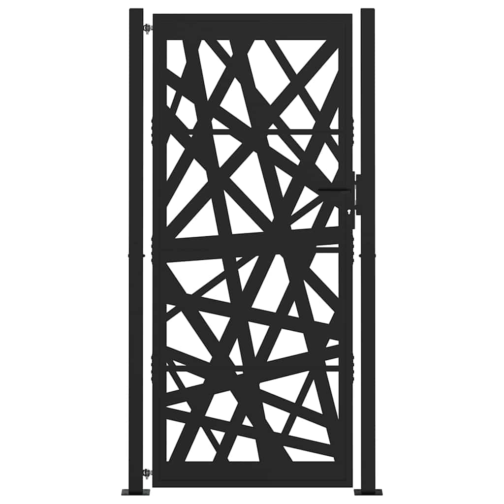 vidaXL Poort met lichtontwerp 105x205 cm staal zwart afbeelding