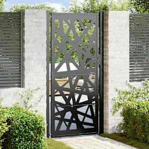 Vrtna vrata črna 100x200 cm jeklena lahka oblika