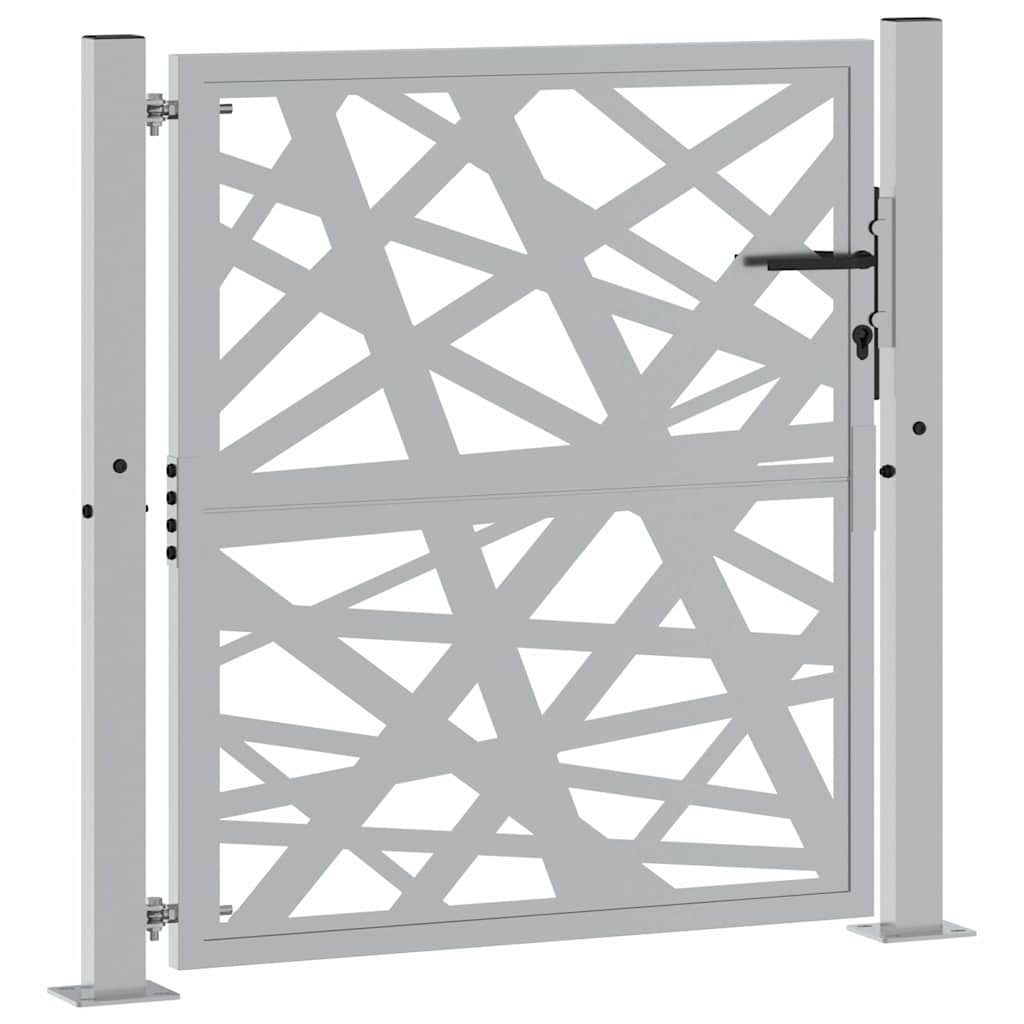 vidaXL Poort met lichtontwerp 105x105 cm weervast staal afbeelding