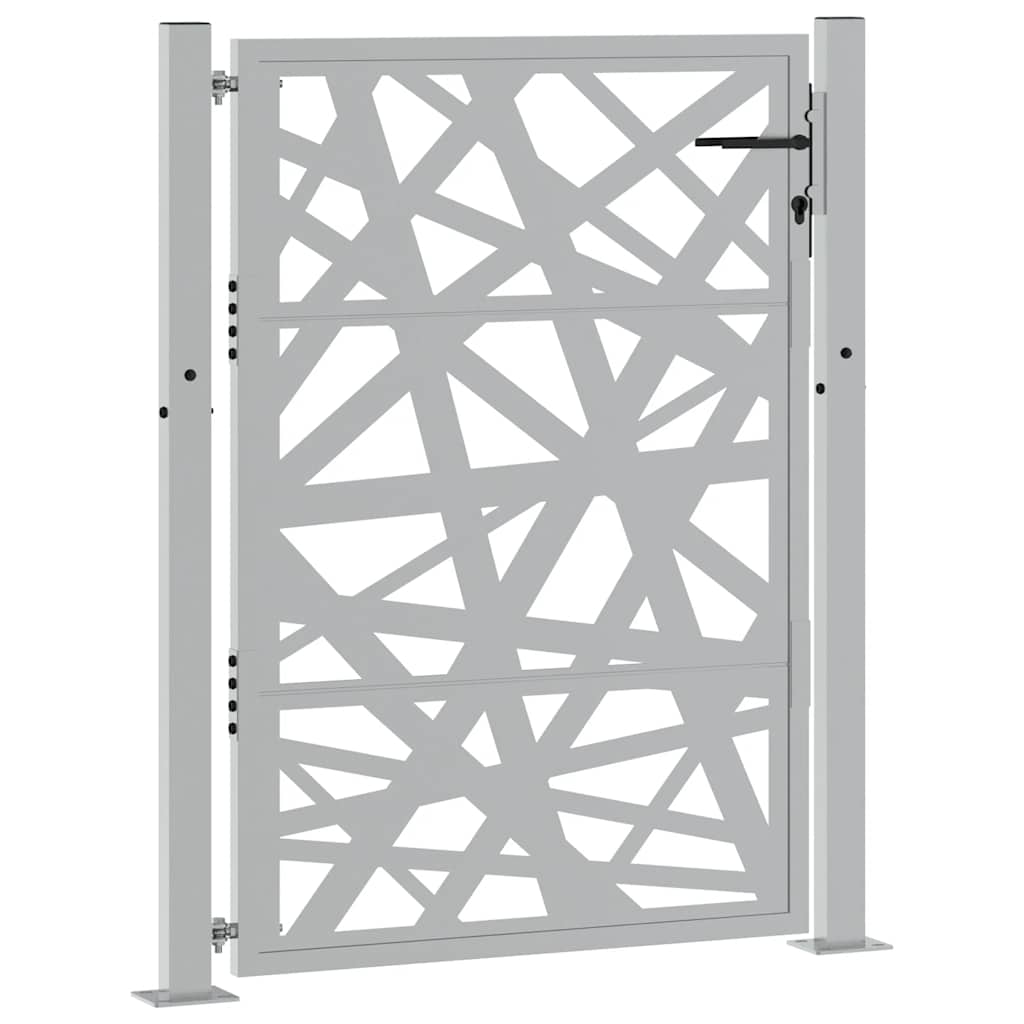 vidaXL Poort met lichtontwerp 105x130 cm weervast staal afbeelding