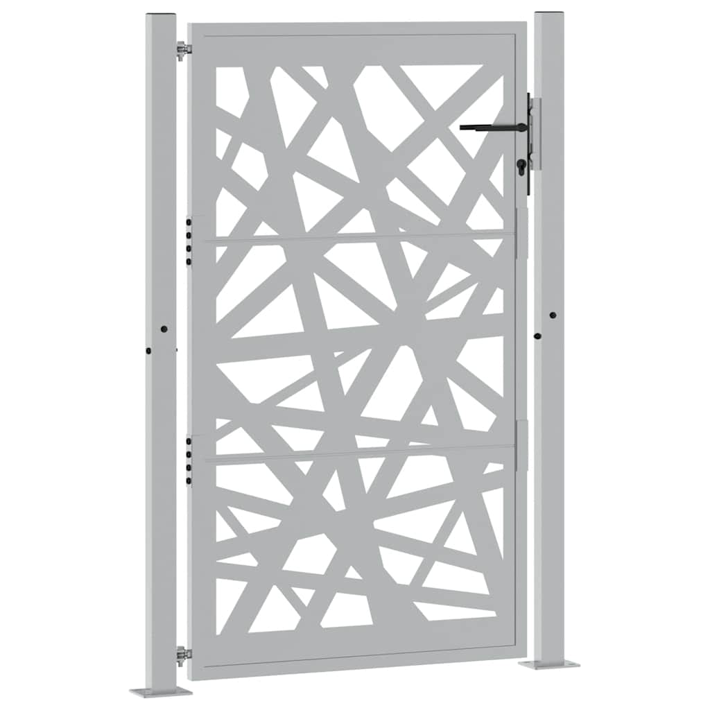 vidaXL Poort met lichtontwerp 105x155 cm weervast staal afbeelding