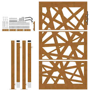 Zahradní brána 100 x 150 cm odolná ocel, lehký design - obrázek 5
