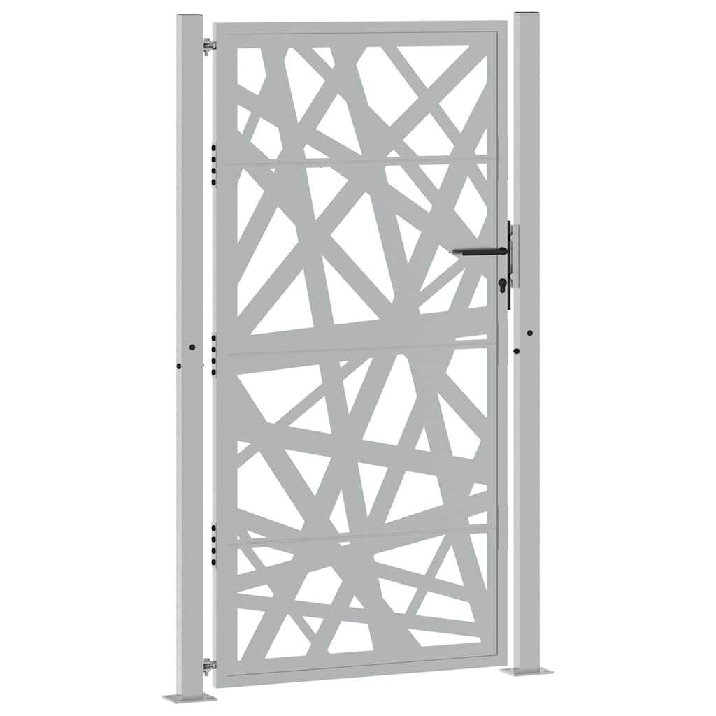 vidaXL Poort met lichtontwerp 105x180 cm weervast staal afbeelding