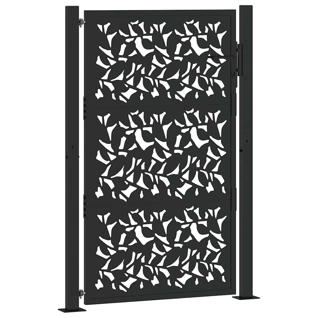vidaXL Zahradní brána černá 100 x 150 cm ocelový design křídla