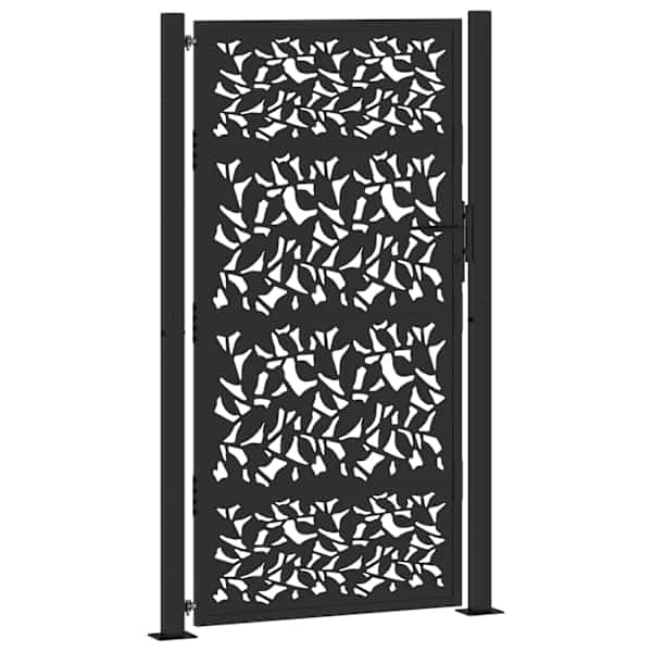 vidaXL aiav&auml;rav, must, 100 x 175 cm, terasest lehtede disain