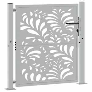 Zahradní brána 100 x 100 cm odolná ocel s vlnitým designem - obrázek 3