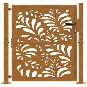 Zahradní brána 100 x 100 cm odolná ocel s vlnitým designem - obrázek 4