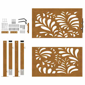 Zahradní brána 100 x 100 cm odolná ocel s vlnitým designem - obrázek 5