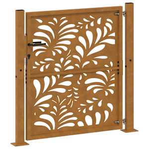 Zahradní brána 100 x 100 cm odolná ocel s vlnitým designem - obrázek 7