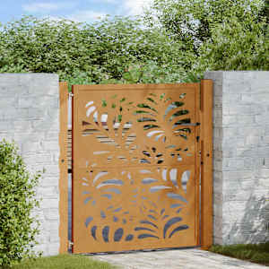 Zahradní brána 100 x 100 cm odolná ocel s vlnitým designem - obrázek 1