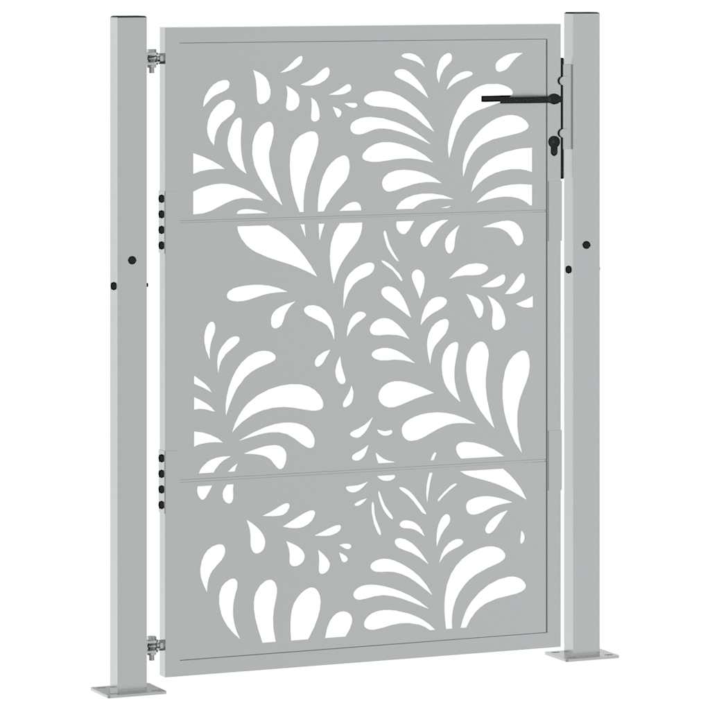 vidaXL Poort met golfontwerp 105x130 cm weervast staal afbeelding