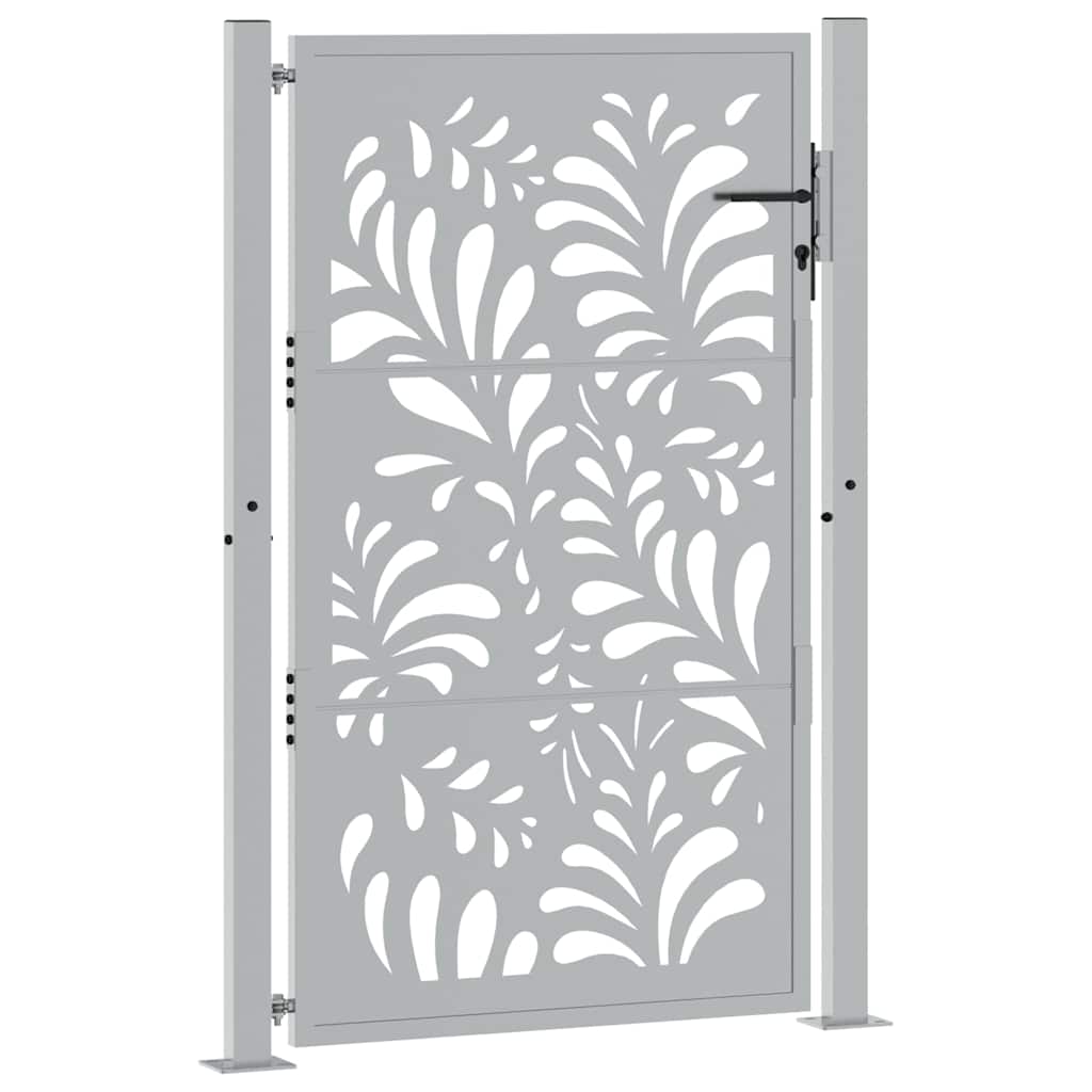 vidaXL Poort met golfontwerp 105x155 cm weervast staal afbeelding