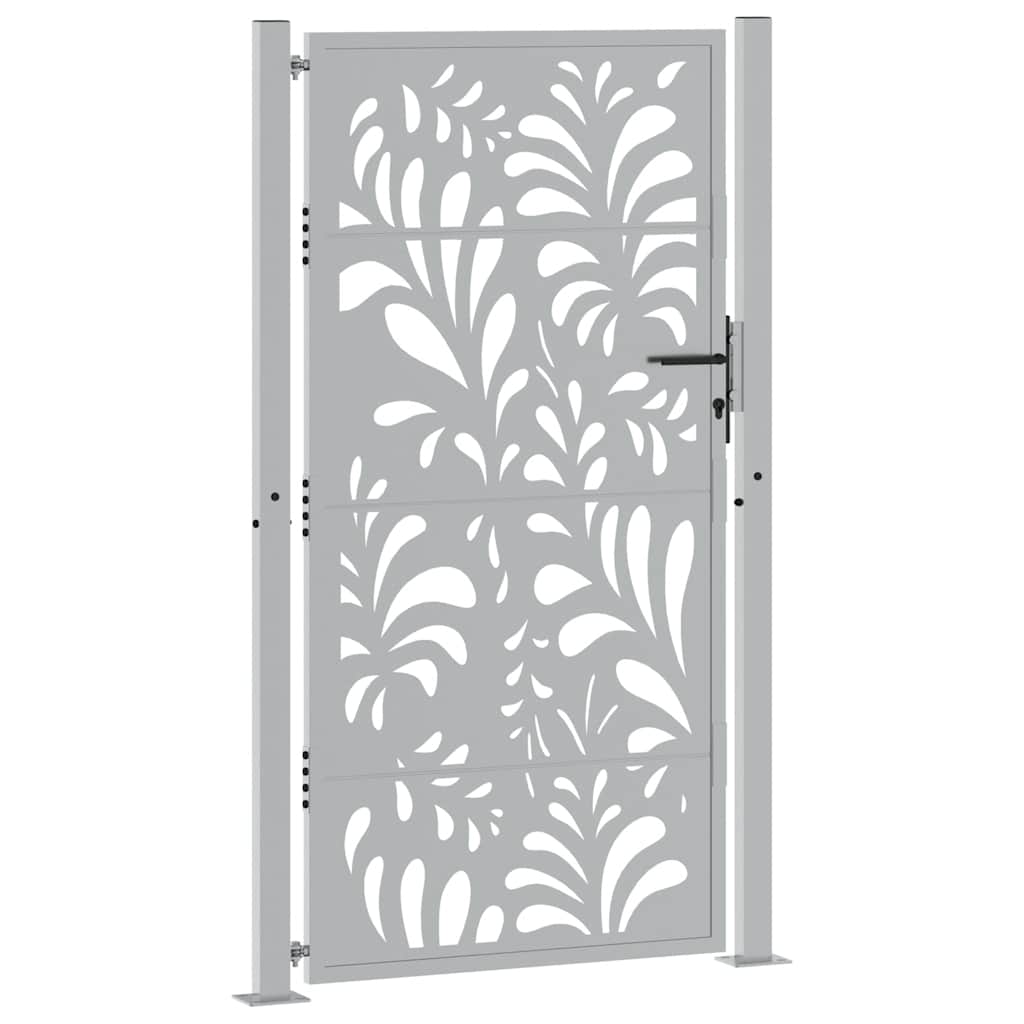 vidaXL Poort met golfontwerp 105x180 cm weervast staal afbeelding