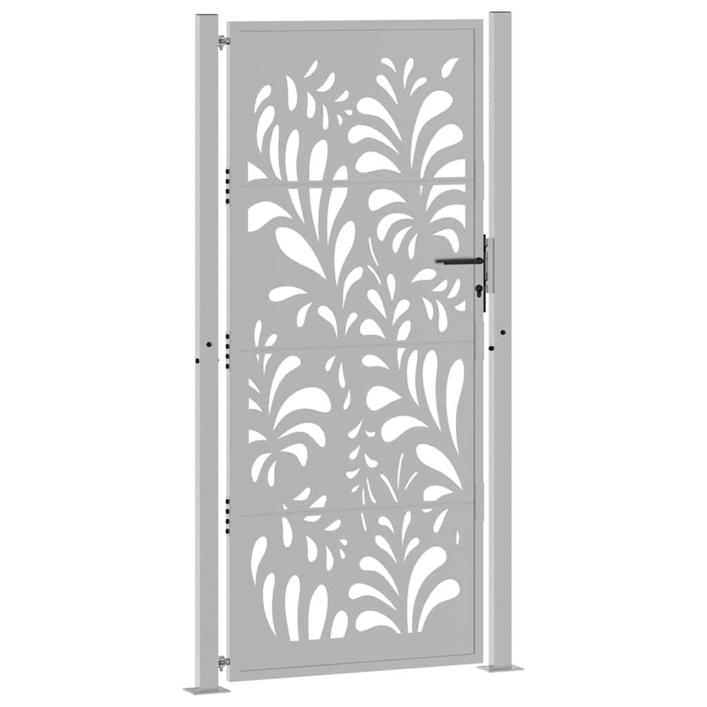 vidaXL Poort met golfontwerp 105x205 cm weervast staal afbeelding
