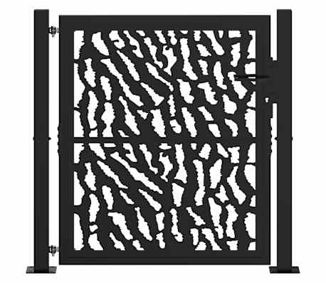 Vidaxl Portail De Jardin 105x80 Cm Acier Corten Design De Bambou