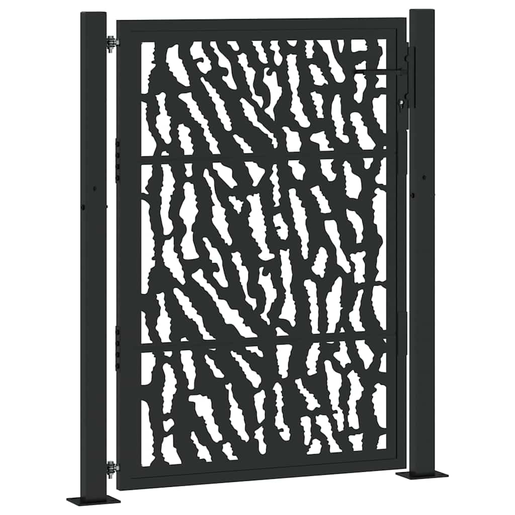 vidaXL Zahradní branka černá 100 x 125 cm ocelový design s kolejnicemi
