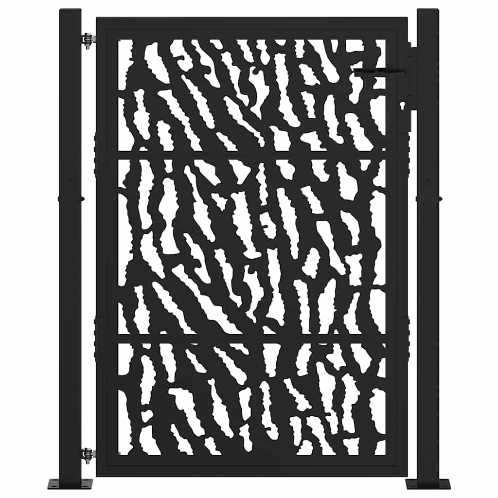 vidaXL Poort met sporenontwerp 105x130 cm staal zwart afbeelding
