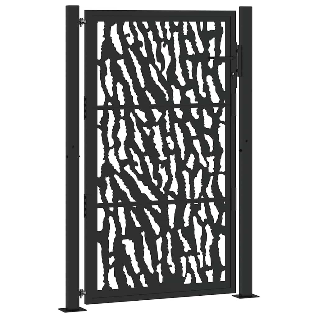 vidaXL Zahradní branka černá 100 x 150 cm ocelový design s kolejnicemi
