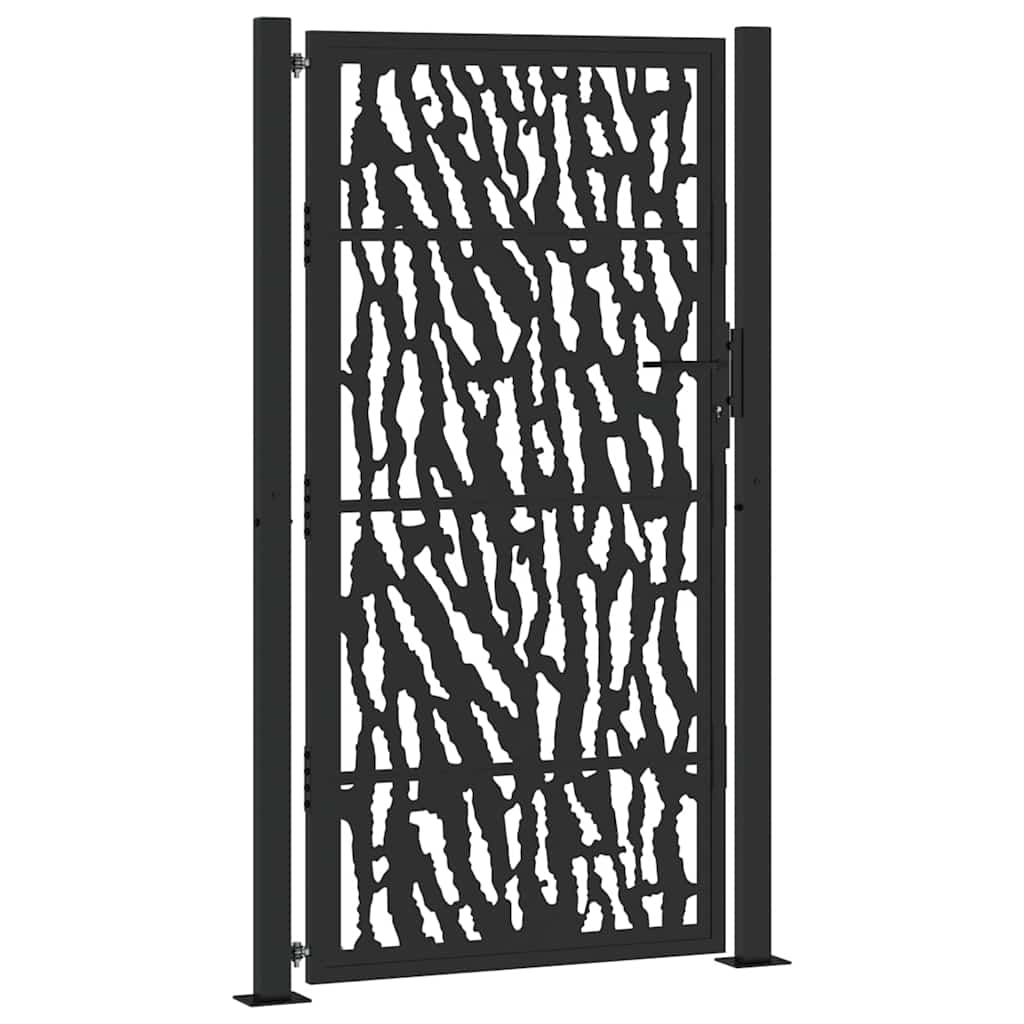 vidaXL Zahradní branka černá 105 x 180 cm ocelový design s kolejnicemi