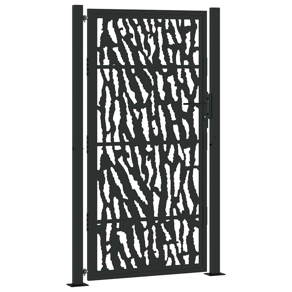 vidaXL Zahradní branka černá 100 x 175 cm ocelový design s kolejnicemi