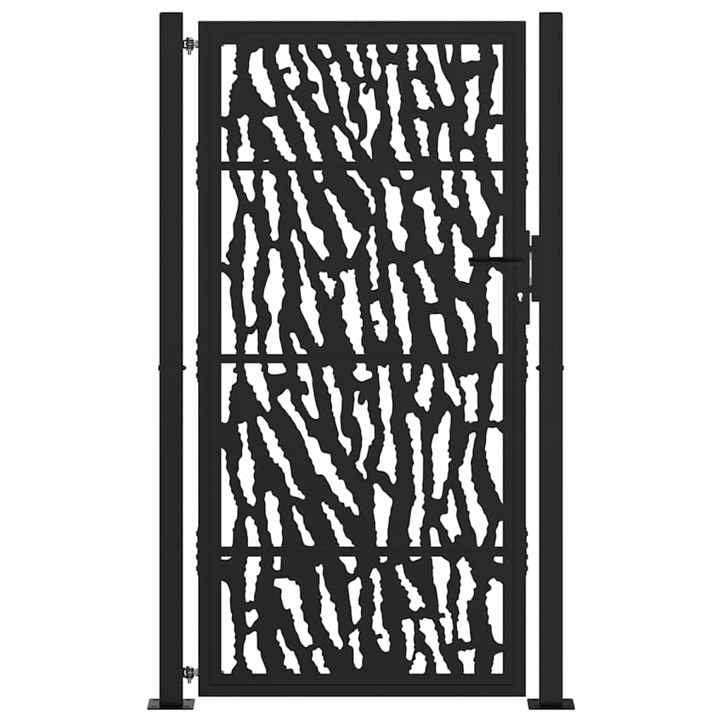 vidaXL Poort met sporenontwerp 105x180 cm staal zwart afbeelding