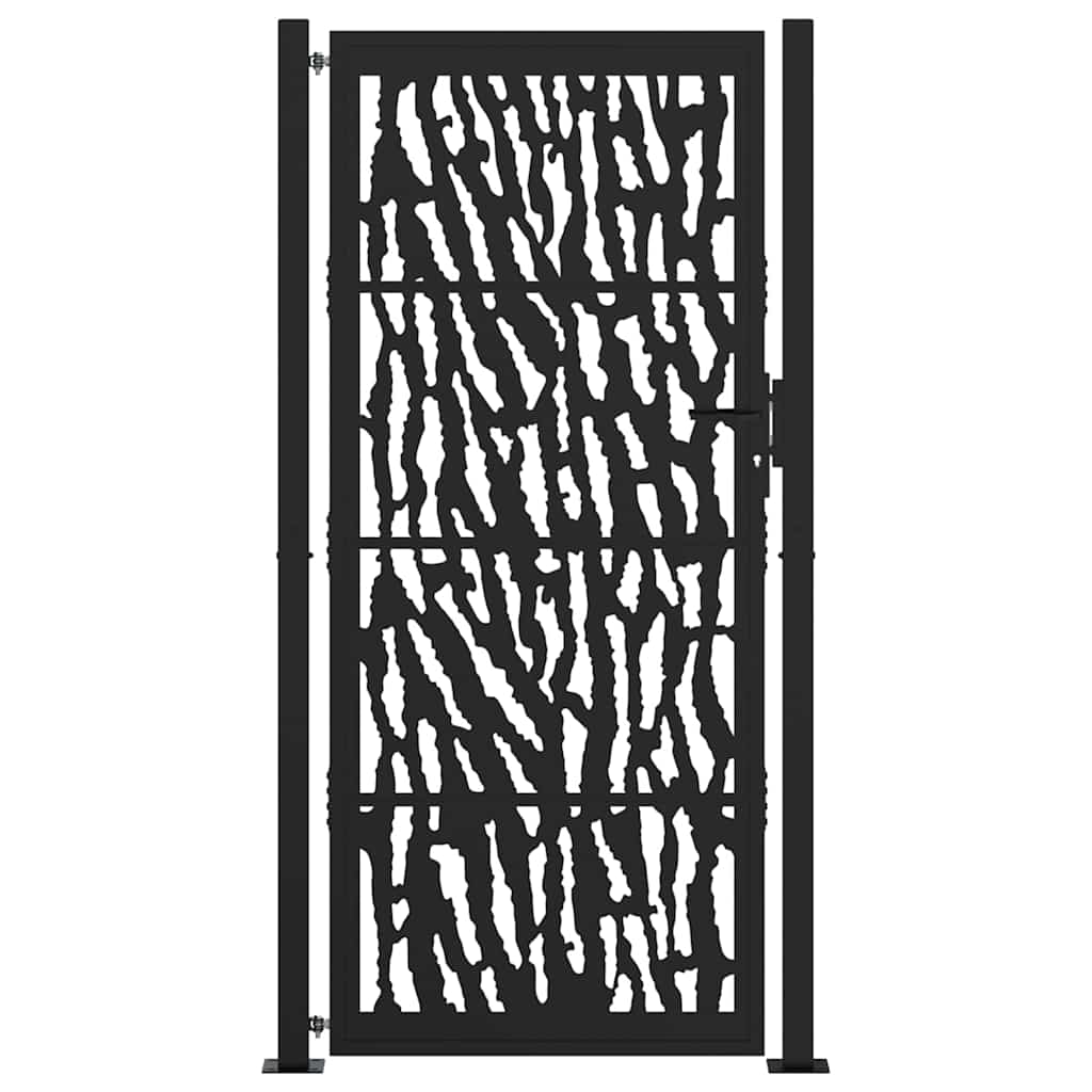 vidaXL Poort met sporenontwerp 105x205 cm staal zwart afbeelding