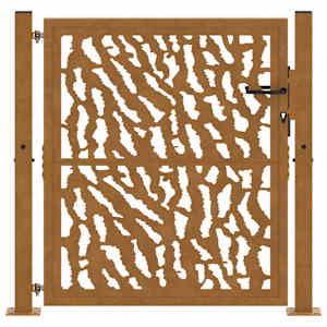 Zahradní brána 100 x 100 cm odolná ocel s motivem stopy - obrázek 4