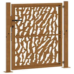 Zahradní brána 100 x 100 cm odolná ocel s motivem stopy - obrázek 7