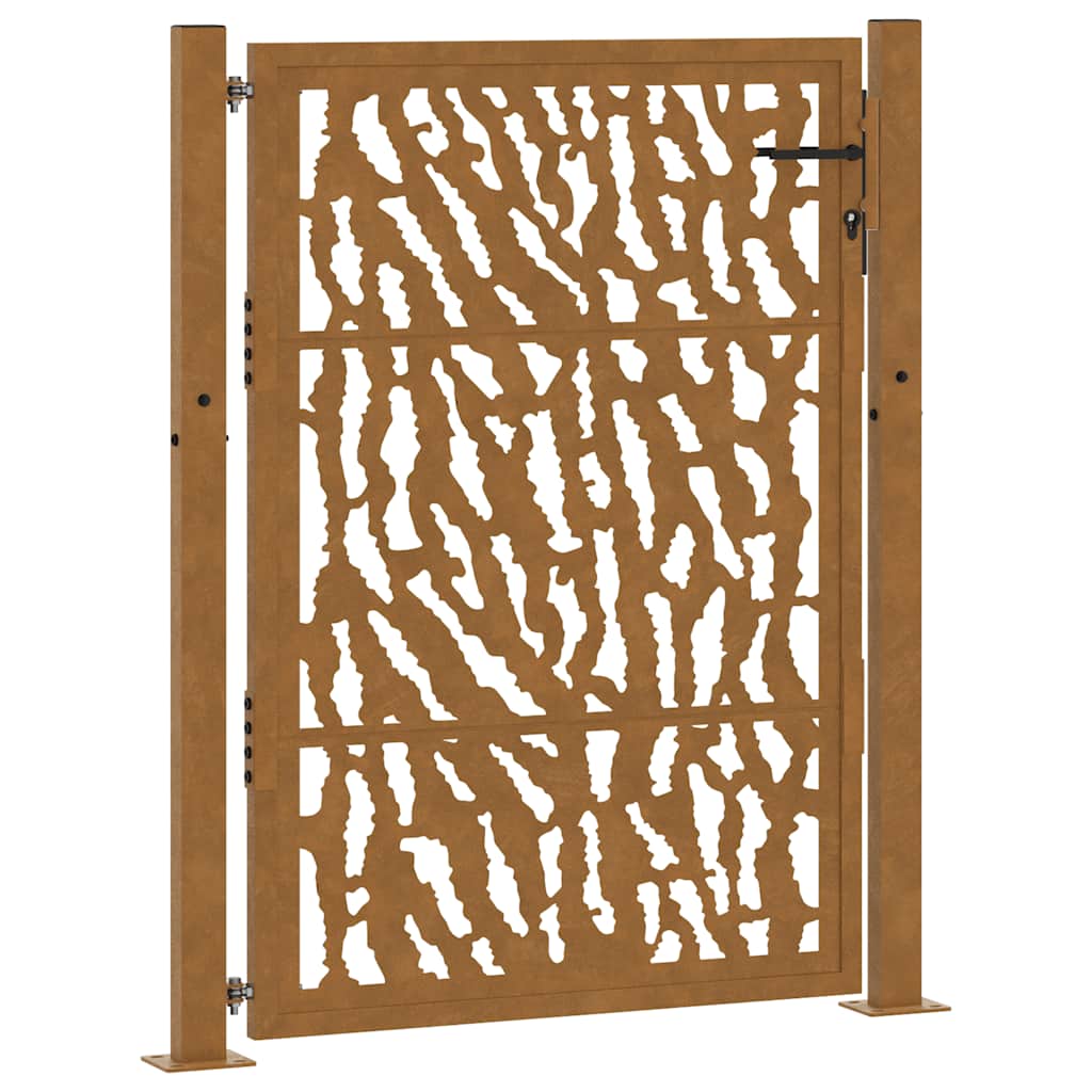 vidaXL Zahradní branka 100 x 125 cm odolná ocel s motivem stopy