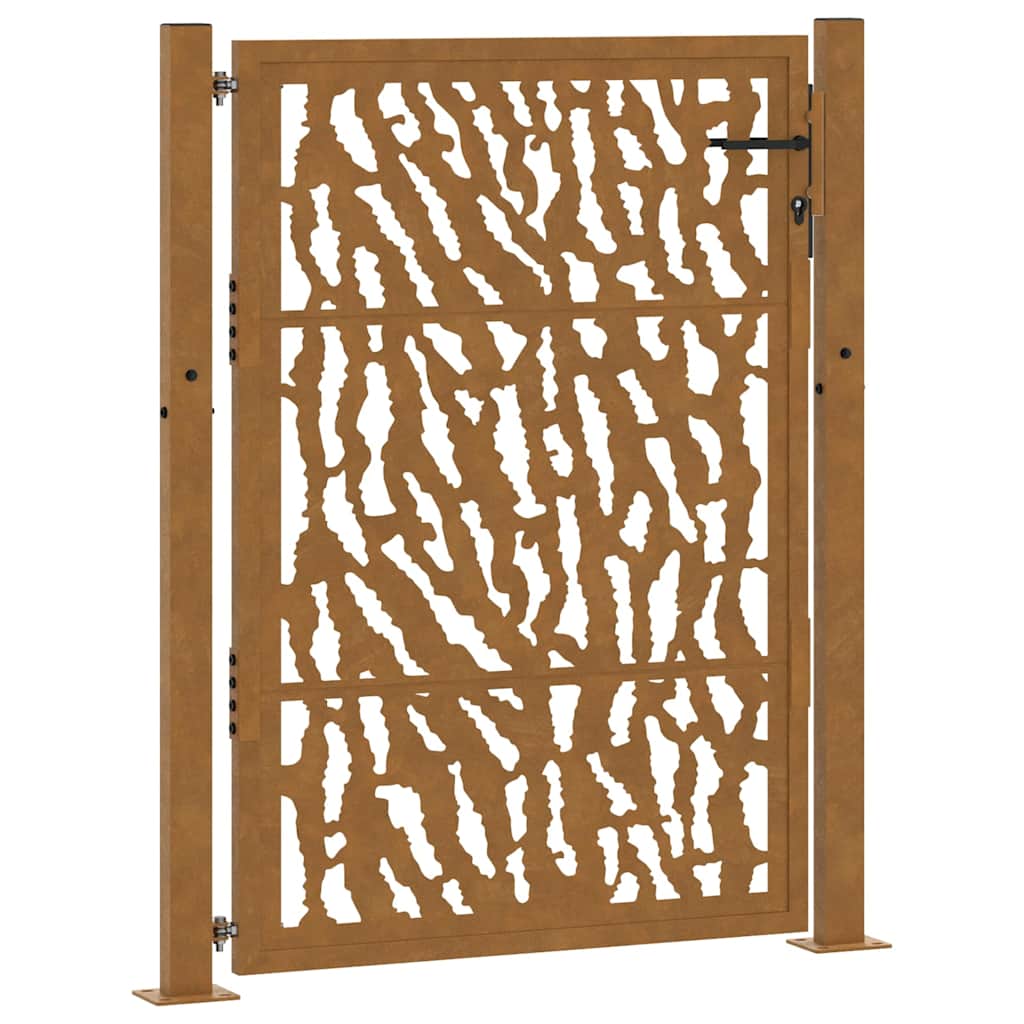 vidaXL Zahradní branka 100 x 125 cm odolná ocel s motivem stopy