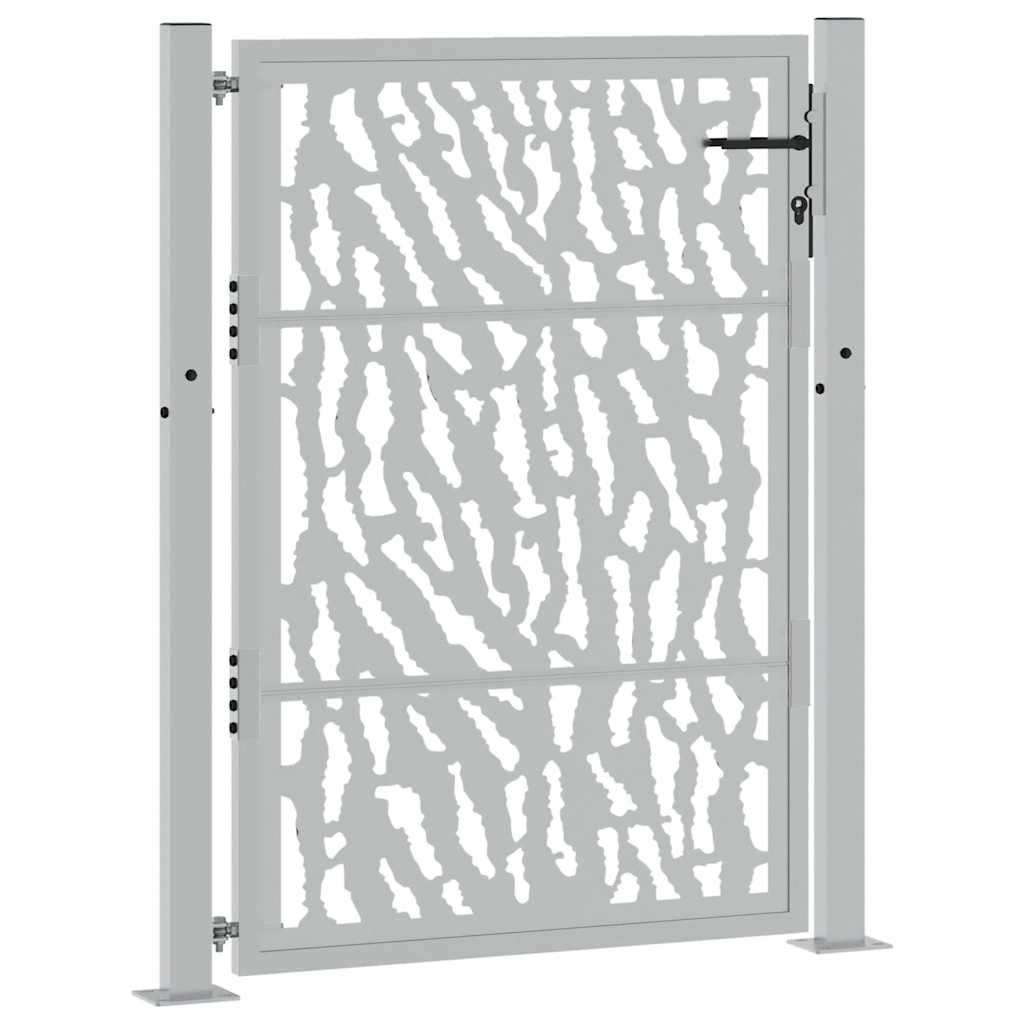 vidaXL Poort met sporenontwerp 105x130 cm weervast staal afbeelding