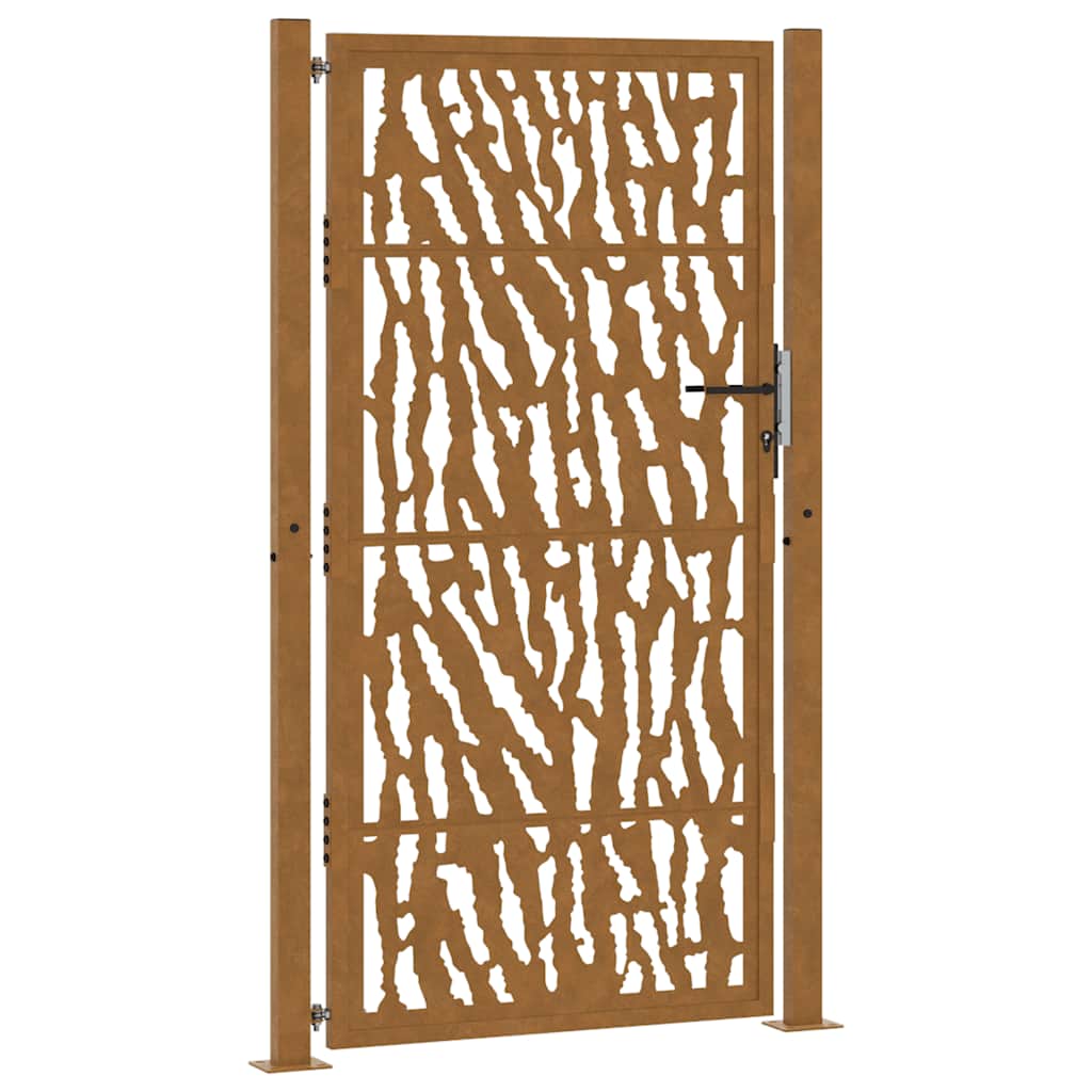 vidaXL Zahradní branka 105x180cm klimaticky odolný ocel design stopový