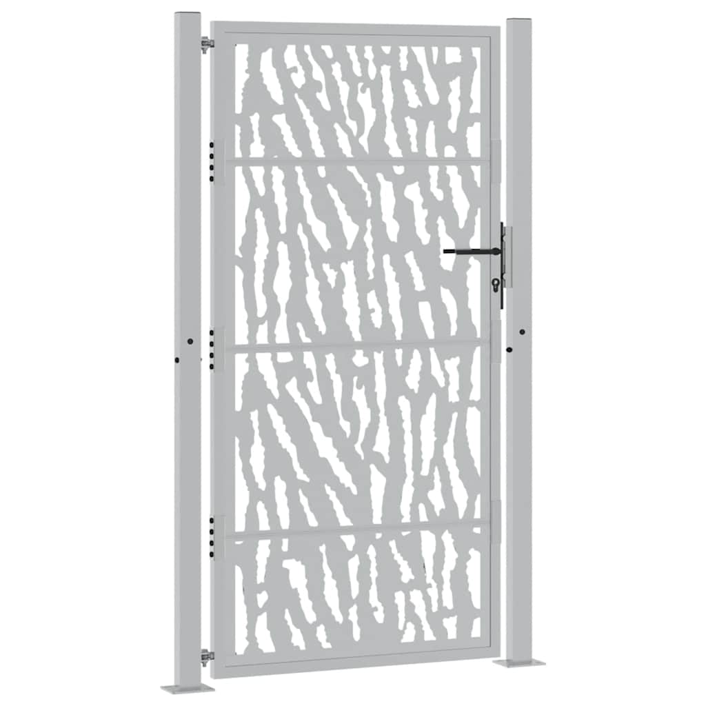 vidaXL Poort met sporenontwerp 105x180 cm weervast staal afbeelding