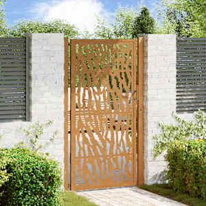 Vrtna vrata 100x175 cm, odporna na vremenske vplive, jekleni vzorec s sledi